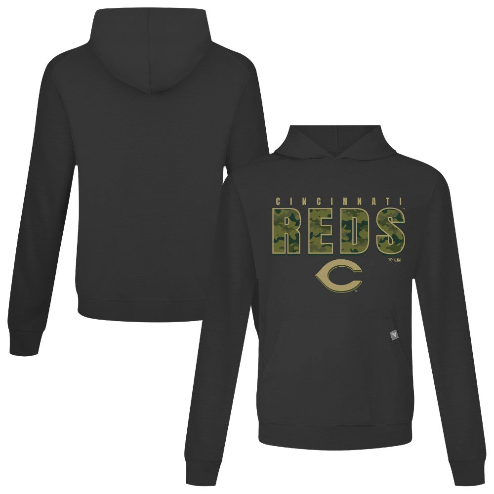 Cincinnati Reds Levelwear Relay Protect Pullover Hoodie Black