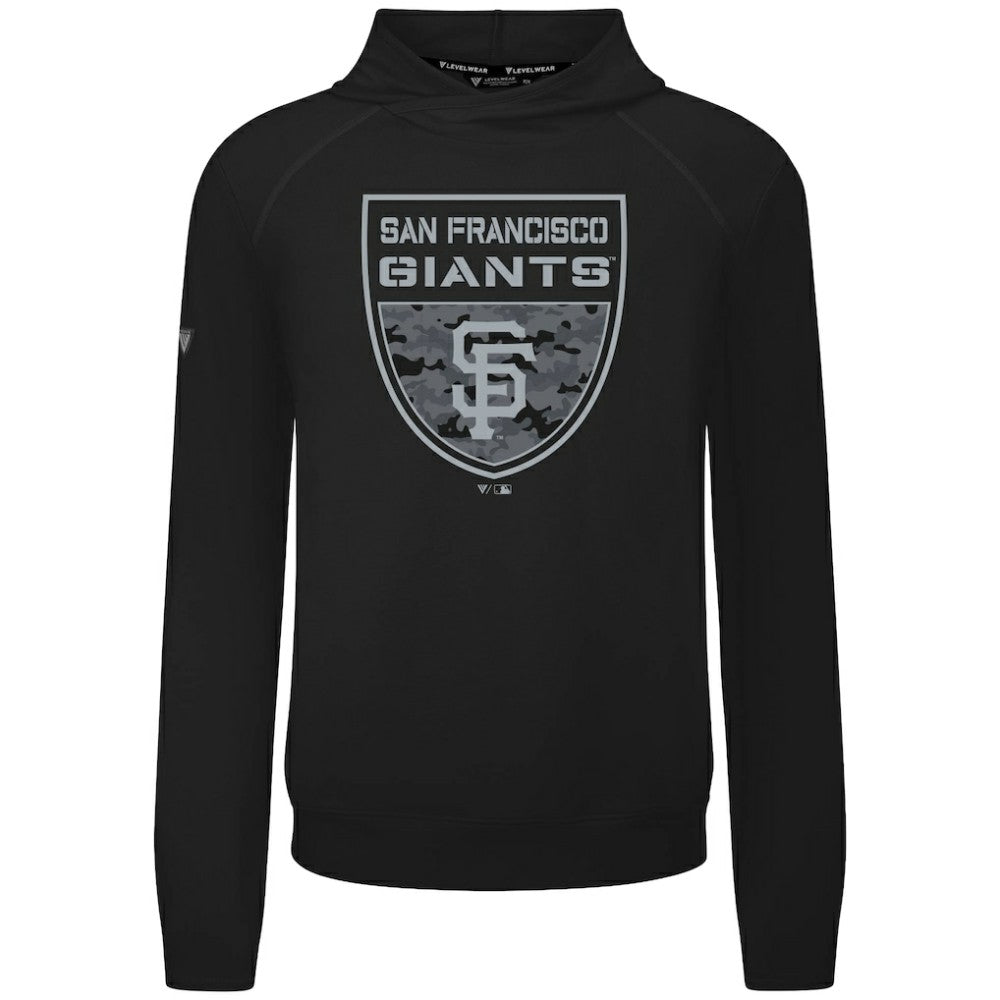 San Francisco Giants Levelwear Mandate Buckler Tri-Blend Pullover Hoodie Black
