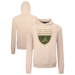 Atlanta Braves Levelwear Mandate Buckler Tri-Blend Pullover Hoodie Khaki