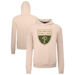 Philadelphia Phillies Levelwear Mandate Buckler Tri-Blend Pullover Hoodie Khaki