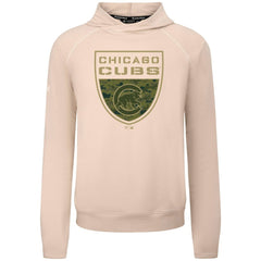 Chicago Cubs Levelwear Mandate Buckler Tri-Blend Pullover Hoodie Khaki