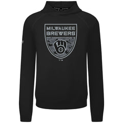Milwaukee Brewers Levelwear Mandate Buckler Tri-Blend Pullover Hoodie Black