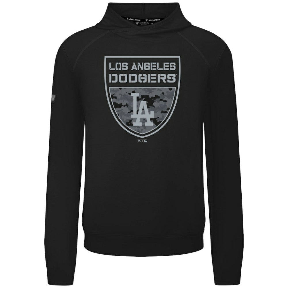 Los Angeles Dodgers Levelwear Mandate Buckler Tri-Blend Pullover Hoodie Black