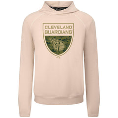 Cleveland Guardians Levelwear Mandate Buckler Tri-Blend Pullover Hoodie Khaki