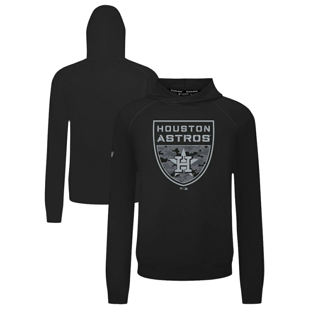 Houston Astros Levelwear Mandate Buckler Tri-Blend Pullover Hoodie Black