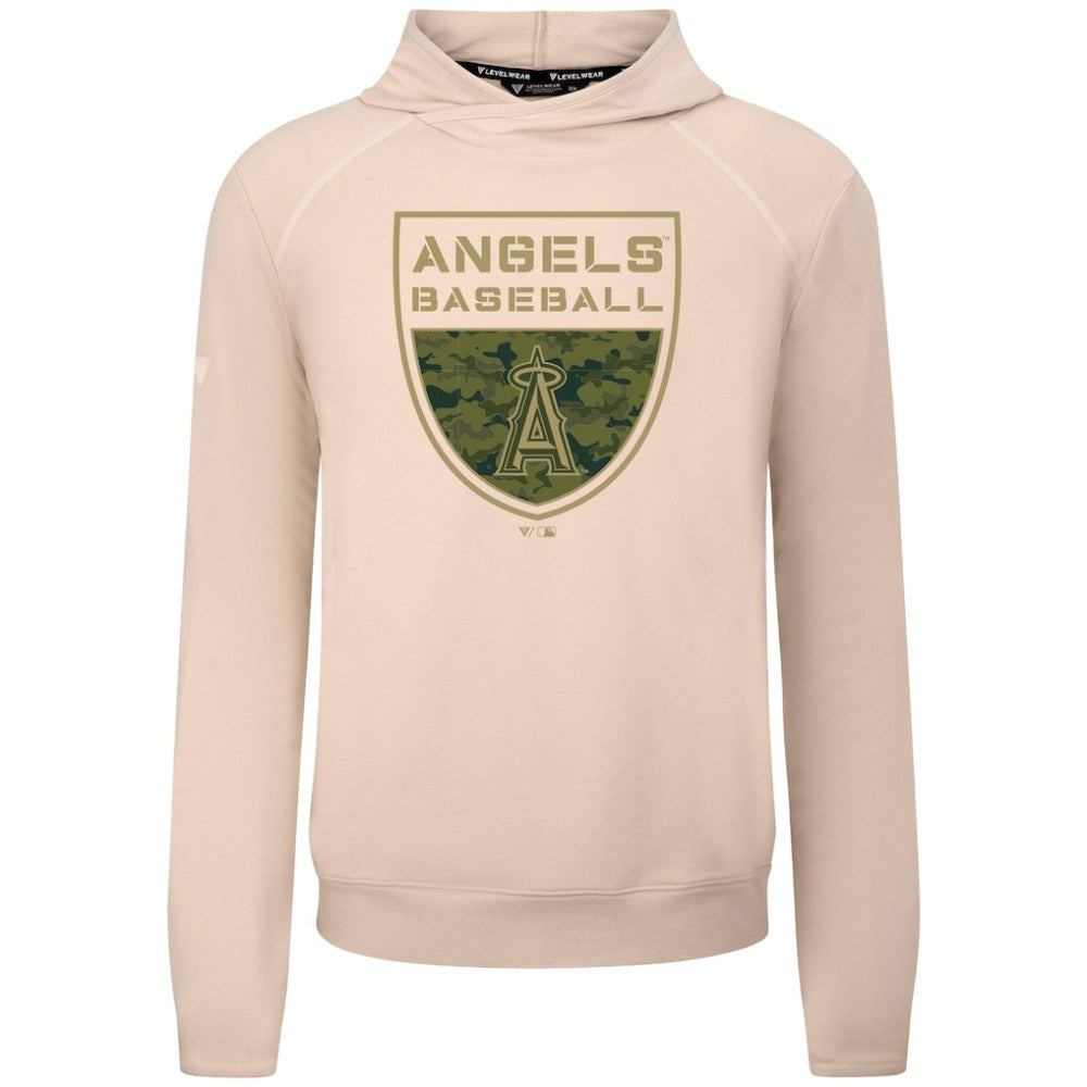 Los Angeles Angels Levelwear Mandate Buckler Tri-Blend Pullover Hoodie Khaki