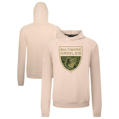 Baltimore Orioles Levelwear Mandate Buckler Tri-Blend Pullover Hoodie Khaki