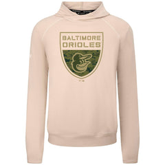 Baltimore Orioles Levelwear Mandate Buckler Tri-Blend Pullover Hoodie Khaki