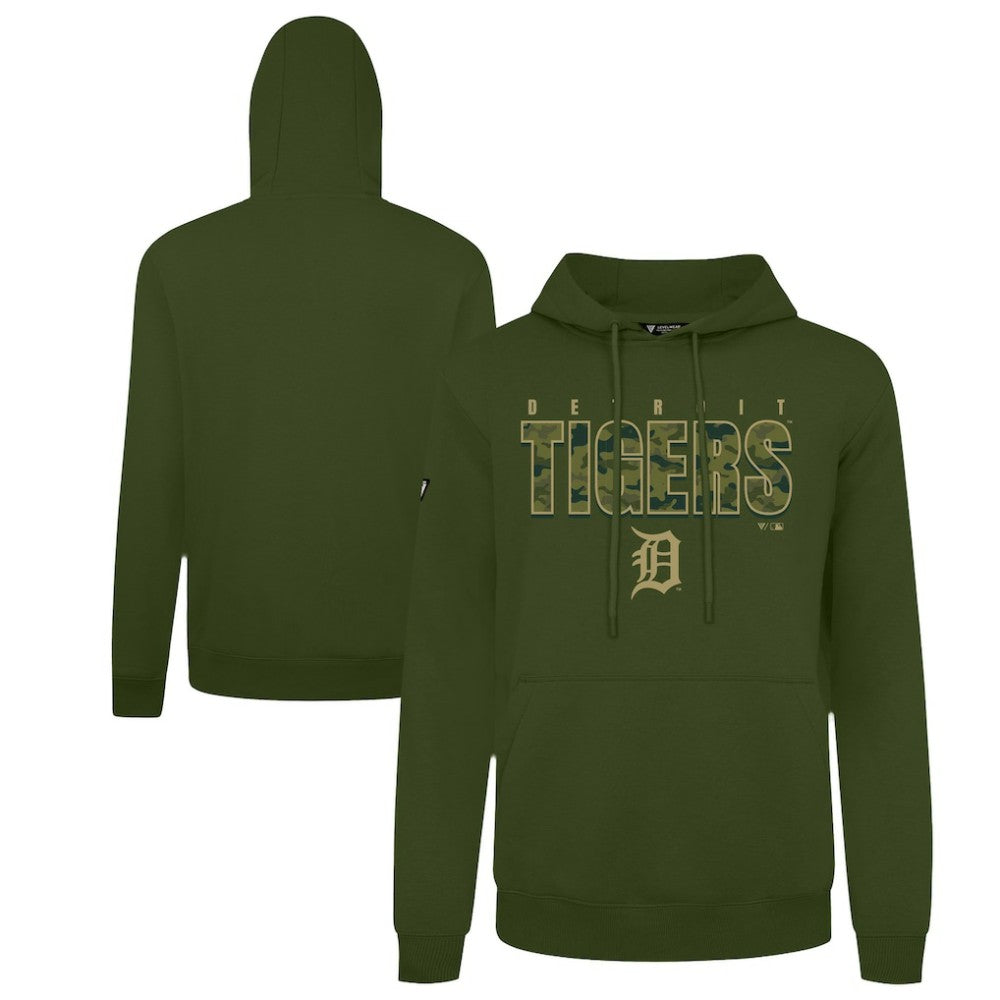 Detroit Tigers Levelwear Podium Protect Pullover Hoodie Green