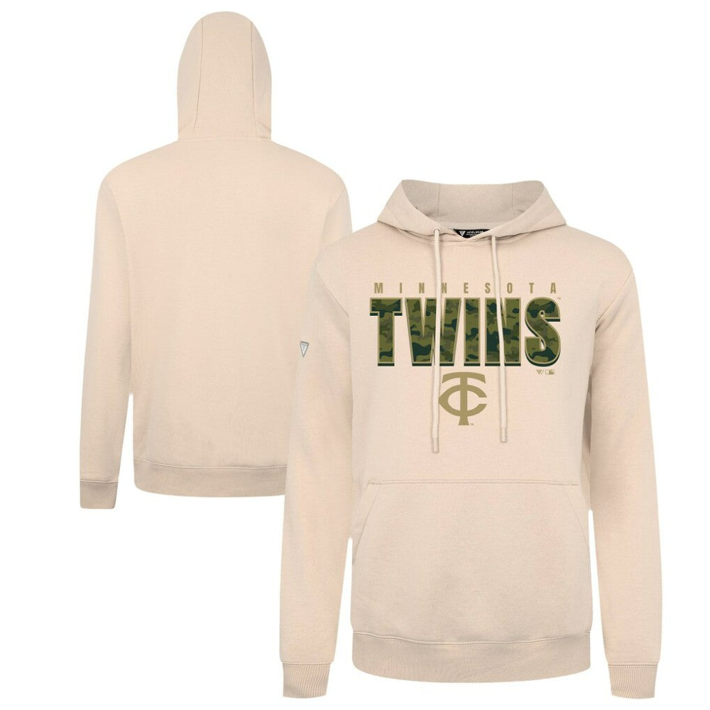 Minnesota Twins Levelwear Podium Protect Pullover Hoodie Khaki