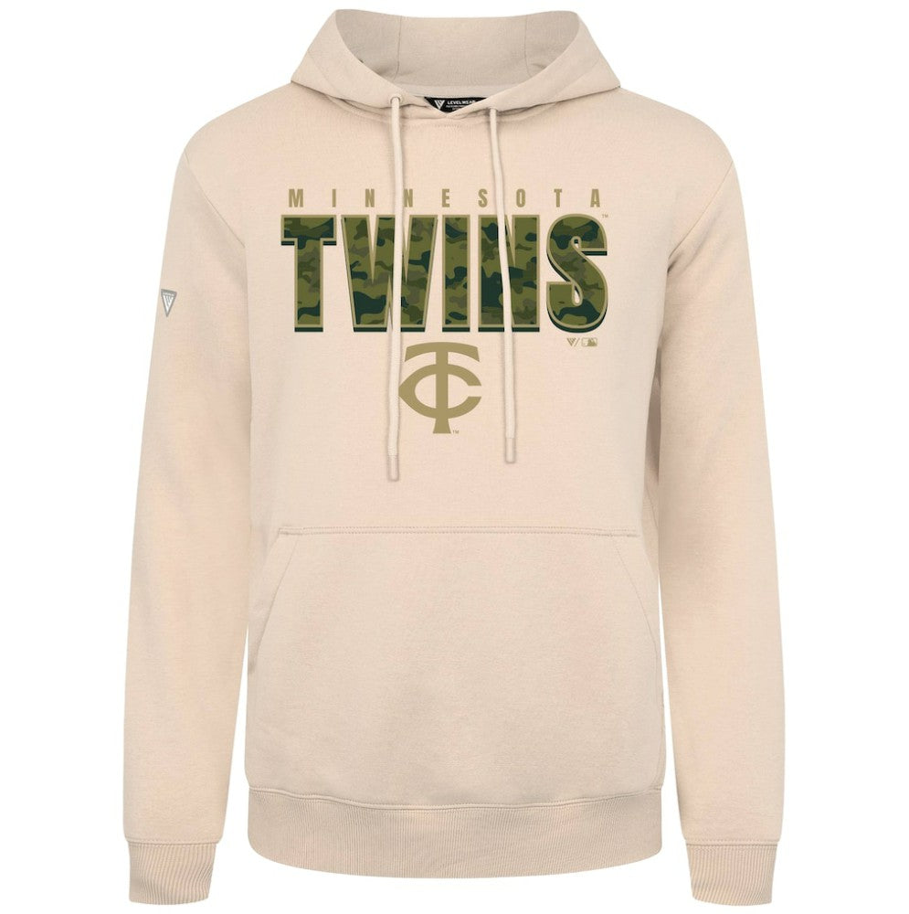 Minnesota Twins Levelwear Podium Protect Pullover Hoodie Khaki