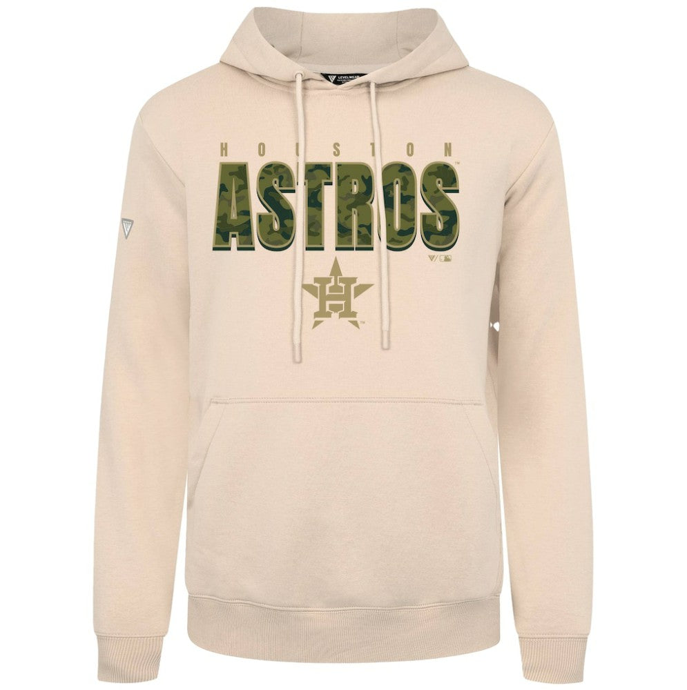 Houston Astros Levelwear Podium Protect Pullover Hoodie Khaki