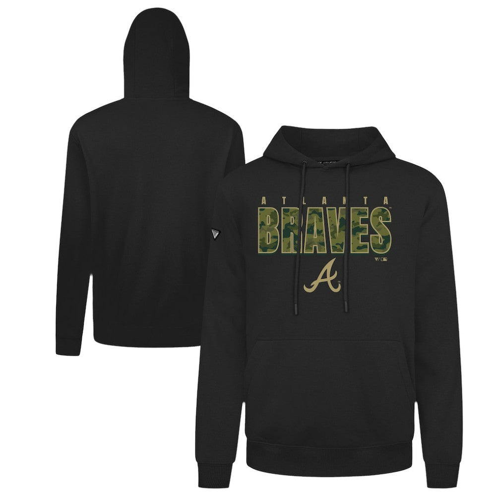 Atlanta Braves Levelwear Podium Protect Pullover Hoodie Black