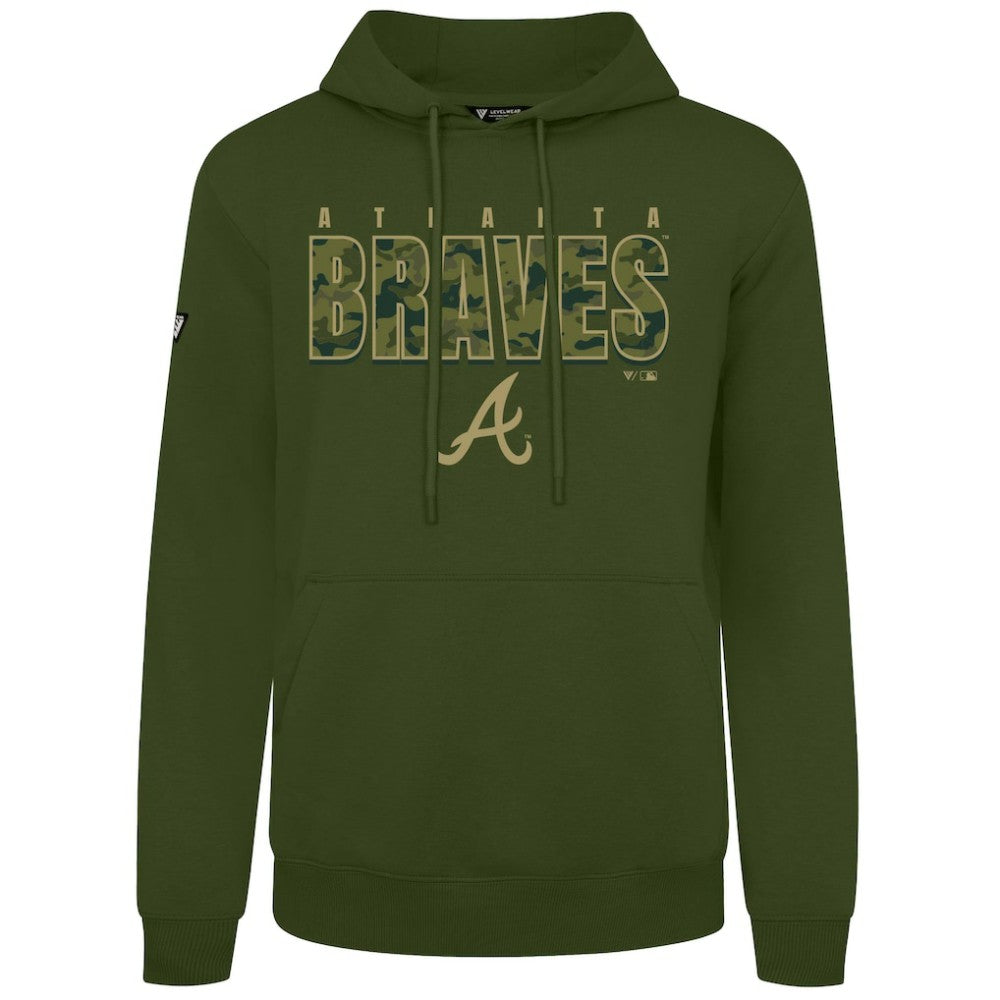 Atlanta Braves Levelwear Podium Protect Pullover Hoodie Green