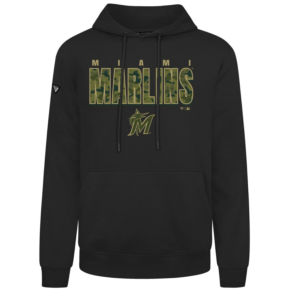 Miami Marlins Levelwear Podium Protect Pullover Hoodie Black