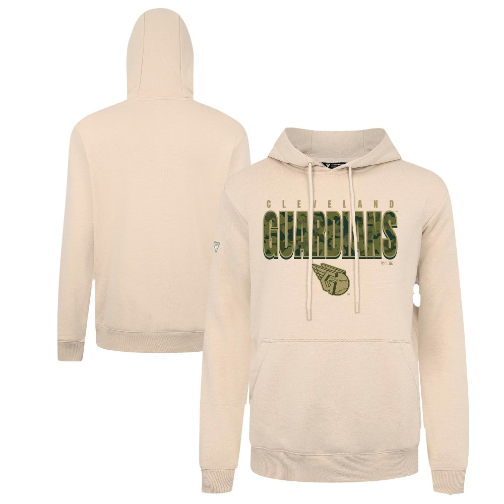 Cleveland Guardians Levelwear Podium Protect Pullover Hoodie Khaki