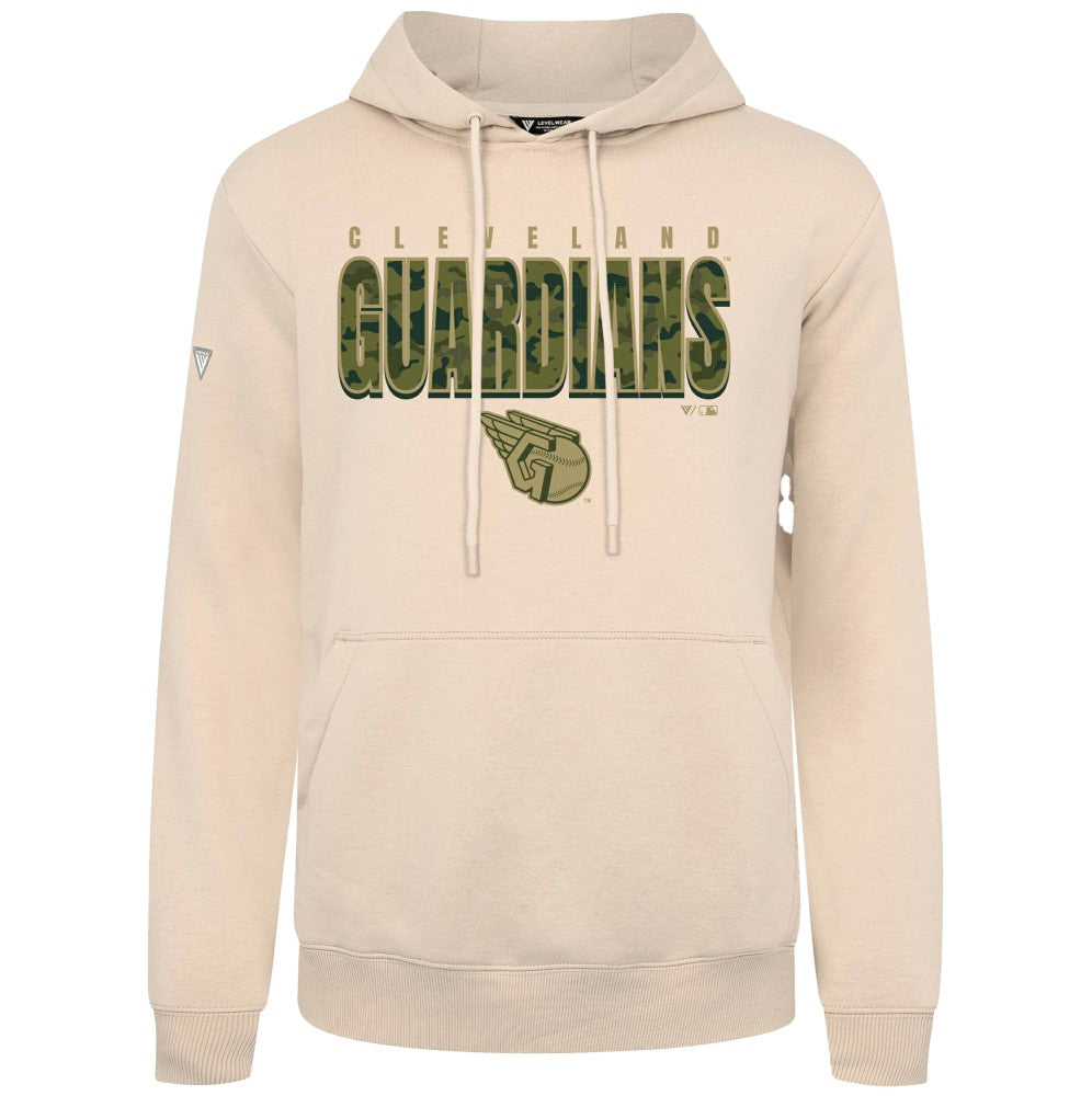 Cleveland Guardians Levelwear Podium Protect Pullover Hoodie Khaki