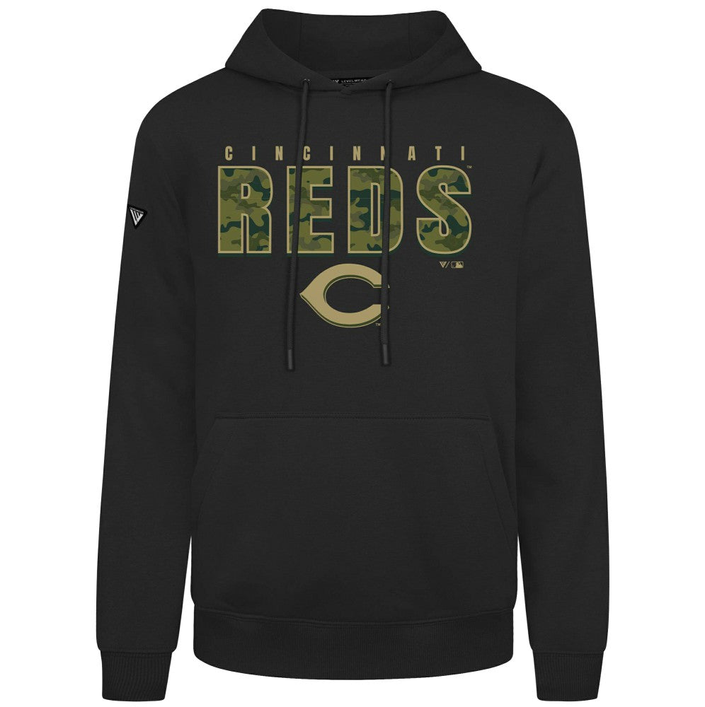 Cincinnati Reds Levelwear Podium Protect Pullover Hoodie Black