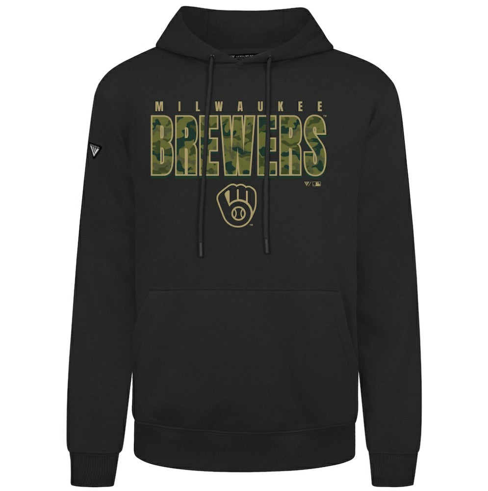 Milwaukee Brewers Levelwear Podium Protect Pullover Hoodie Black