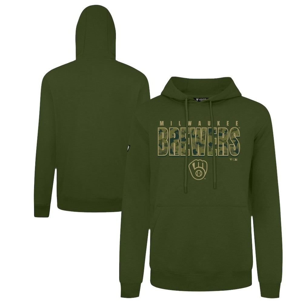 Milwaukee Brewers Levelwear Podium Protect Pullover Hoodie Green
