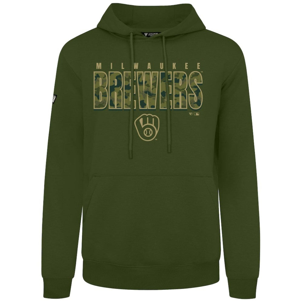 Milwaukee Brewers Levelwear Podium Protect Pullover Hoodie Green