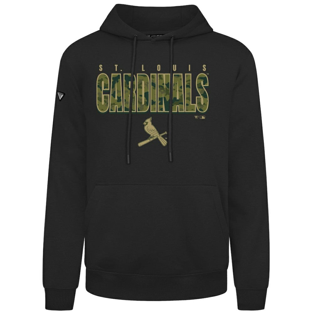 St. Louis Cardinals Levelwear Podium Protect Pullover Hoodie Black