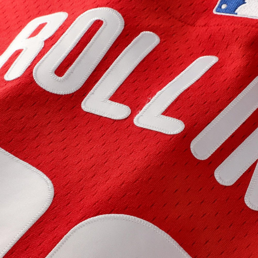 Jimmy Rollins Philadelphia Phillies Cooperstown Mesh Batting Practice Button-Up Jersey Red | Mitchell & Ness