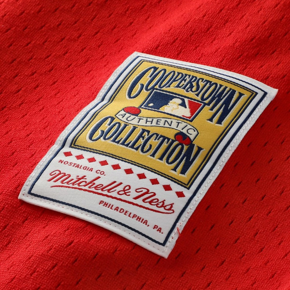 Jimmy Rollins Philadelphia Phillies Cooperstown Mesh Batting Practice Button-Up Jersey Red | Mitchell & Ness