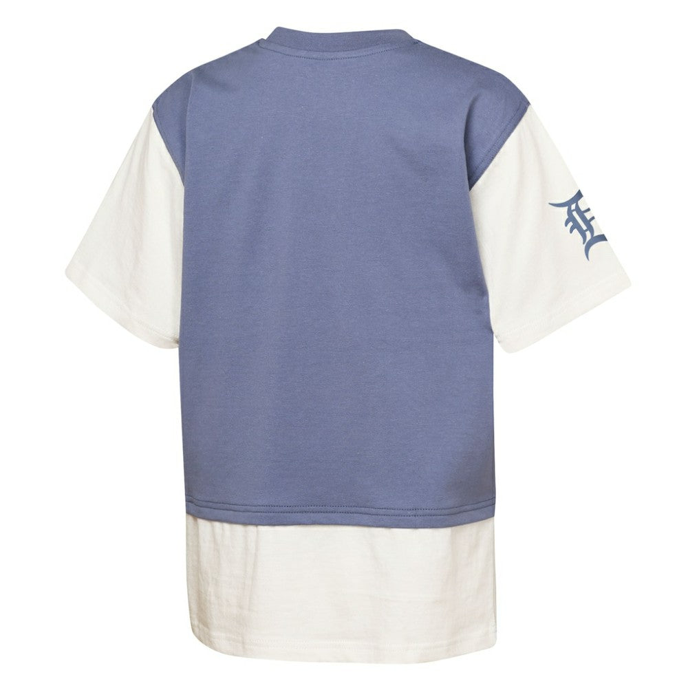 Detroit Tigers Outerstuff Youth Ultimate Pastels Premium Double Run T-Shirt Navy/Cream