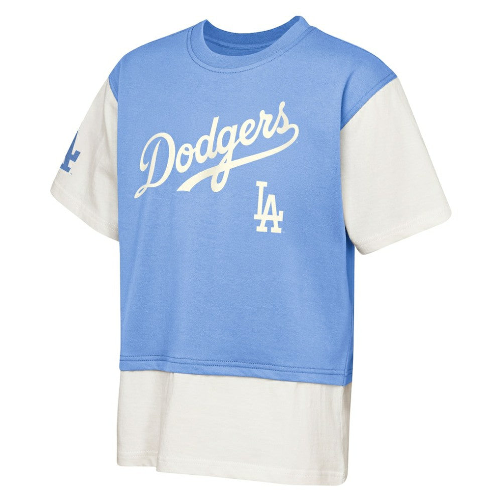 Los Angeles Dodgers Outerstuff Youth Ultimate Pastels Premium Double Run T-Shirt Royal/Cream