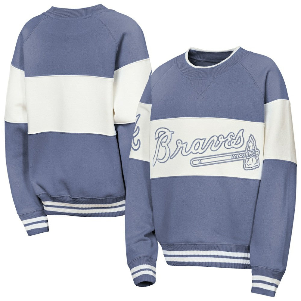 Atlanta Braves Outerstuff Youth Ultimate Pastels On Base Sweatshirt Blue