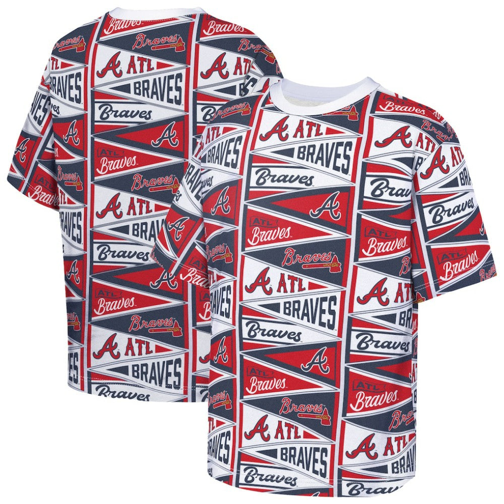 Atlanta Braves Outerstuff Youth All-Over Pennant T-Shirt Red
