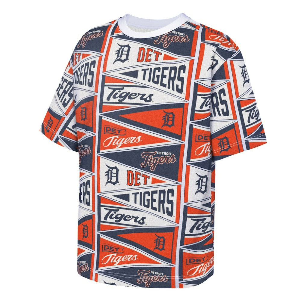 Detroit Tigers Outerstuff Youth All-Over Pennant T-Shirt Orange
