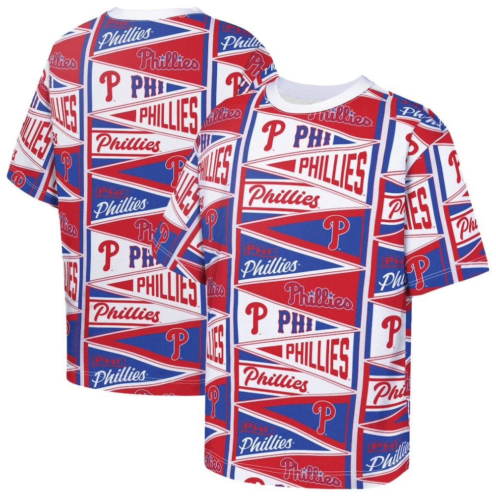 Philadelphia Phillies Outerstuff Youth All-Over Pennant T-Shirt Red