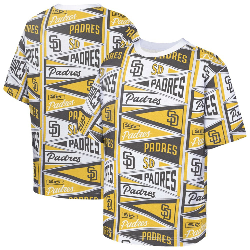 San Diego Padres Outerstuff Youth All-Over Pennant T-Shirt Yellow