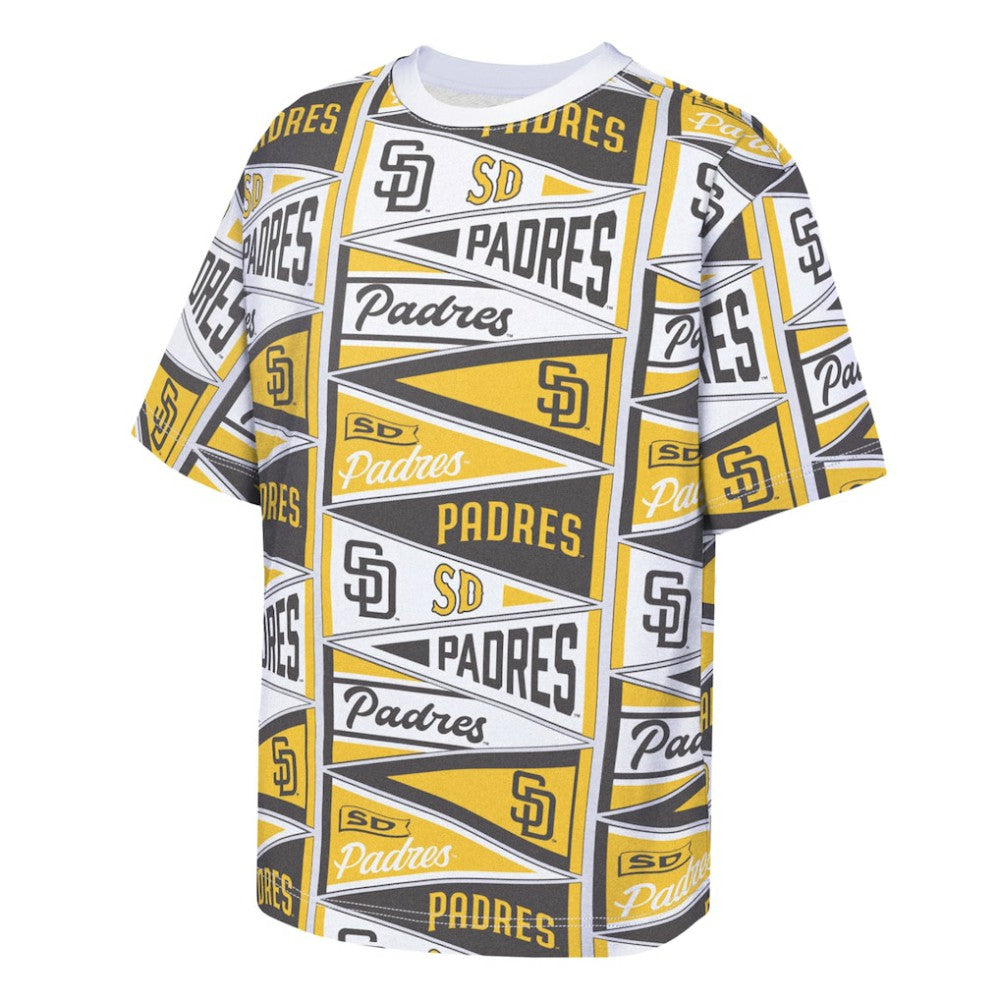 San Diego Padres Outerstuff Youth All-Over Pennant T-Shirt Yellow