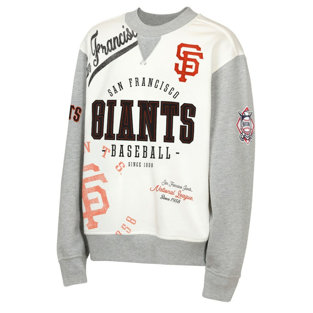 San Francisco Giants Outerstuff Youth Big League Power Hit Fleece Sweatshirt Cream/Gray
