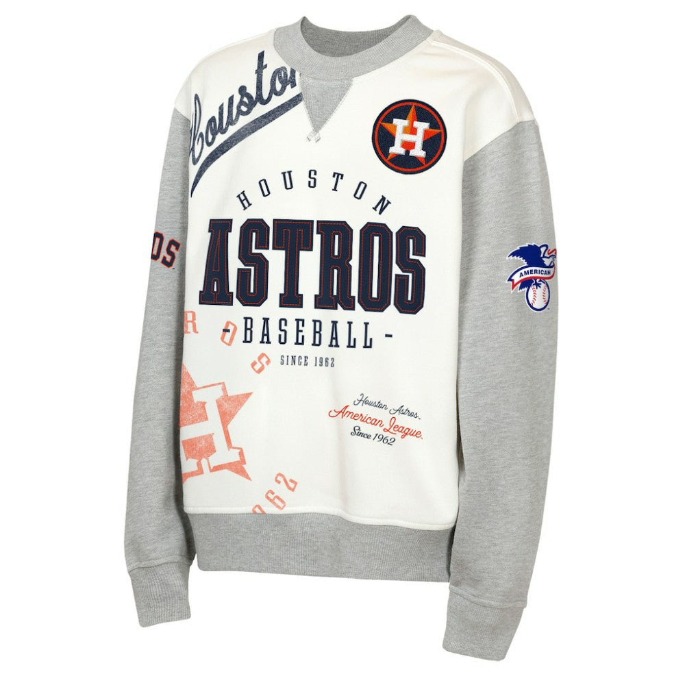 Houston Astros Outerstuff Youth Big League Power Hit Fleece Sweatshirt Cream/Gray