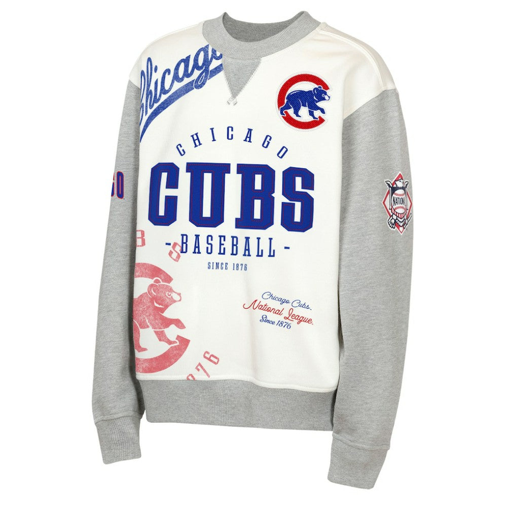 Chicago Cubs Outerstuff Youth Big League Power Hit Fleece Sweatshirt Cream/Gray
