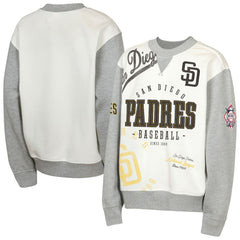 San Diego Padres Outerstuff Youth Big League Power Hit Fleece Sweatshirt Cream/Gray