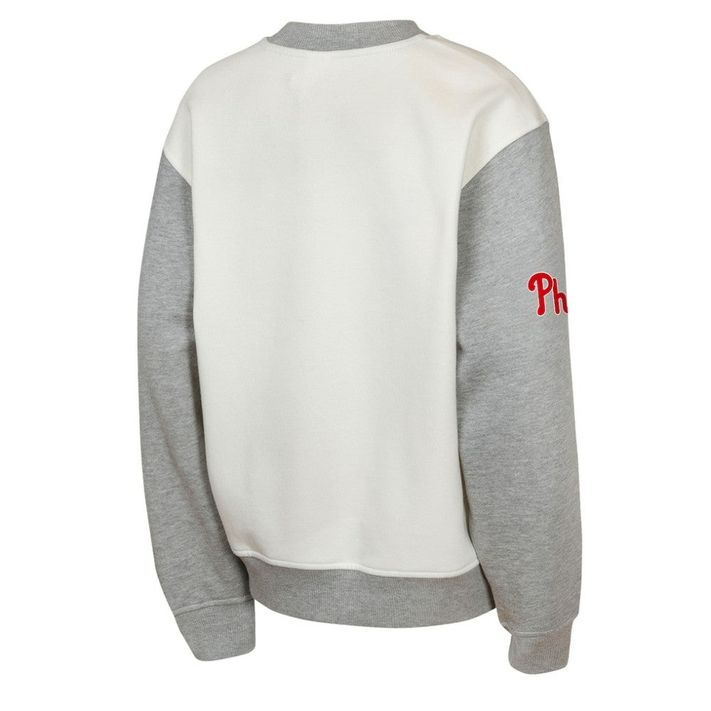 Philadelphia Phillies Outerstuff Youth Big League Power Hit Fleece Sweatshirt Cream/Gray