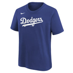 Los Angeles Dodgers Youth Wordmark T-Shirt Royal | Nike