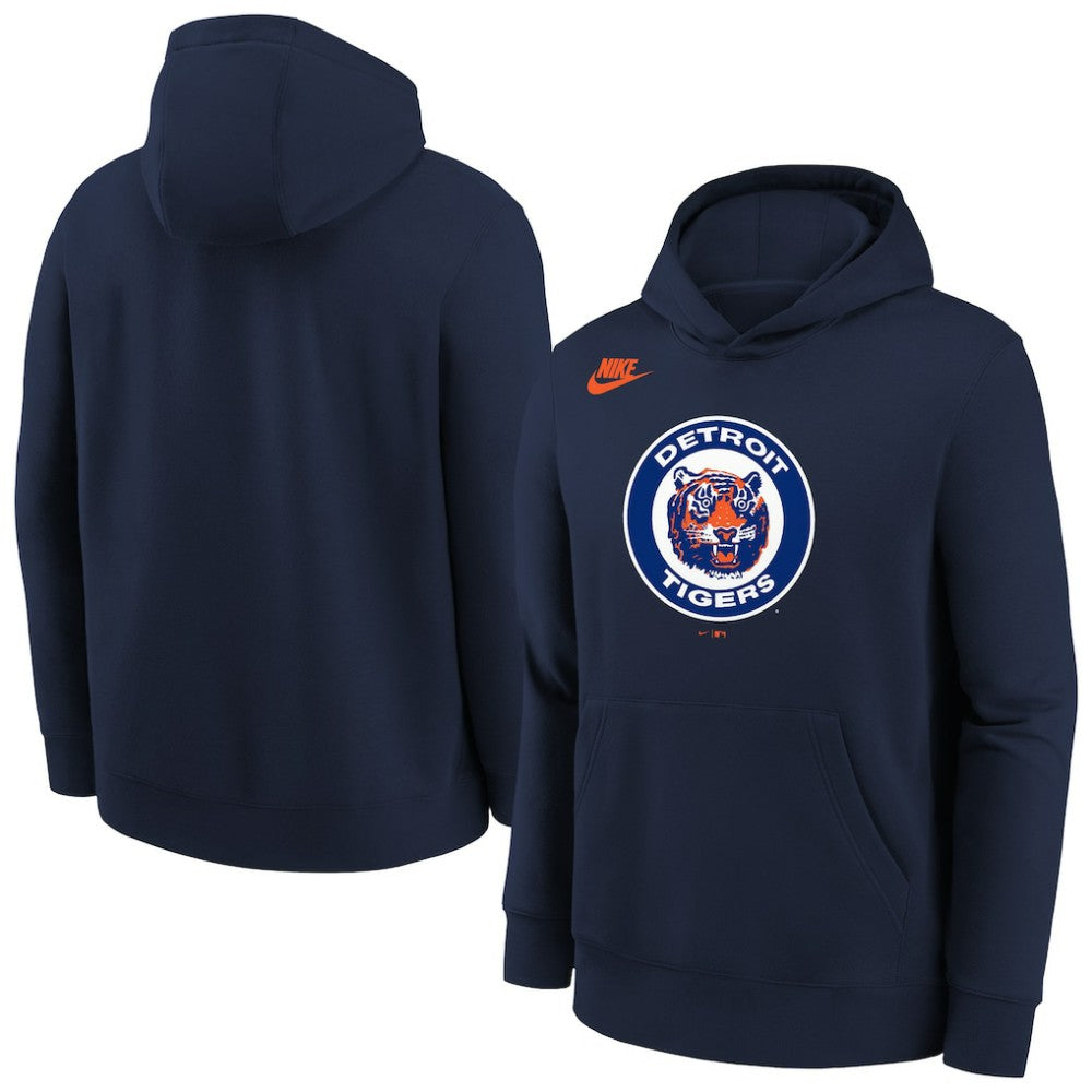 Detroit Tigers Youth Club Fleece Hoodie Athletic Navy | Nike