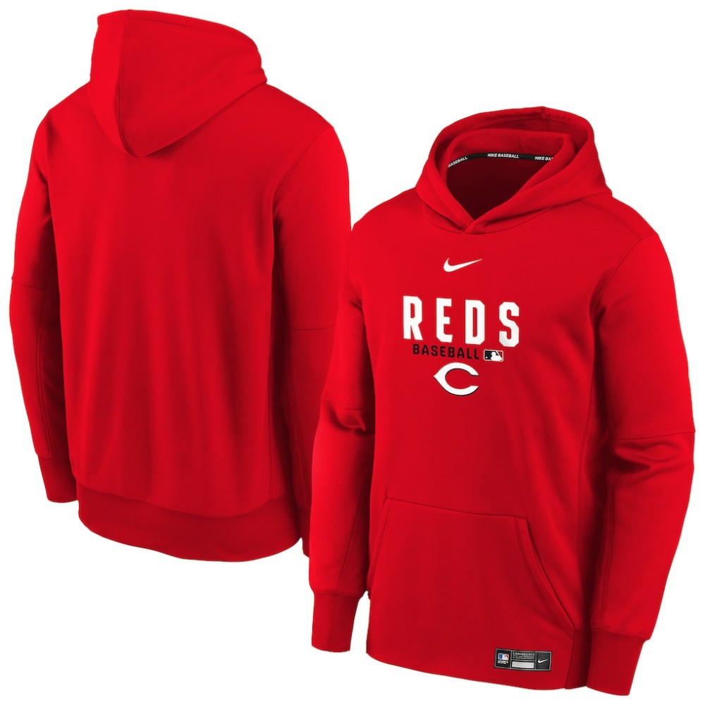 Cincinnati Reds Youth Authentic Collection Therma-FIT Hoodie Red | Nike