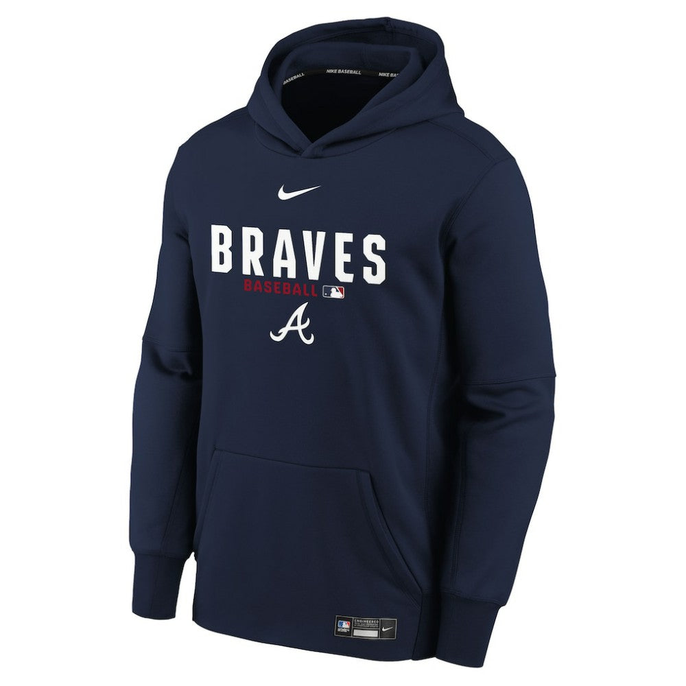 Atlanta Braves Youth Authentic Collection Therma-FIT Hoodie Navy | Nike