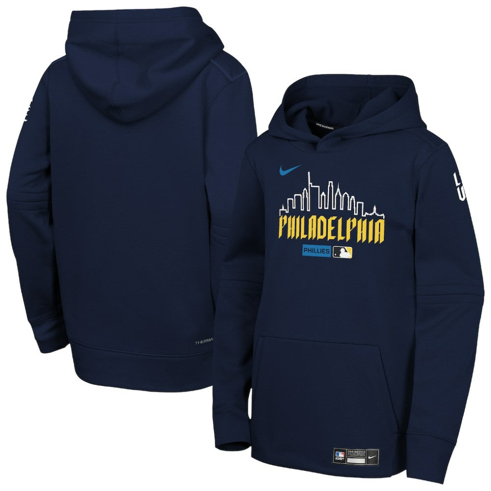 Philadelphia Phillies Youth Authentic Collection City Connect Therma-FIT Hoodie Navy | Nike