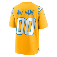 Los Angeles Chargers Alternate Charger Power Game Custom Jersey - Gold