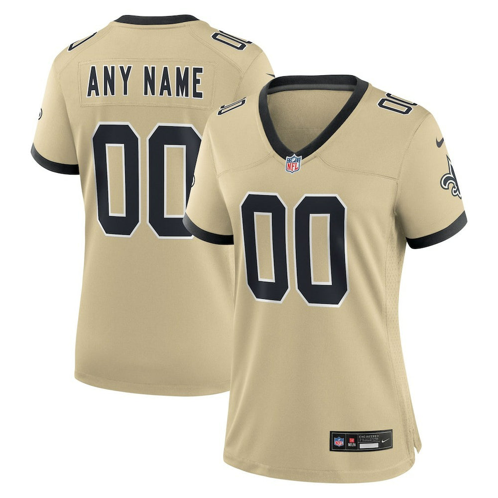 New Orleans Saints Women's Gameday Golds Alternate Custom Game Jersey - Gold