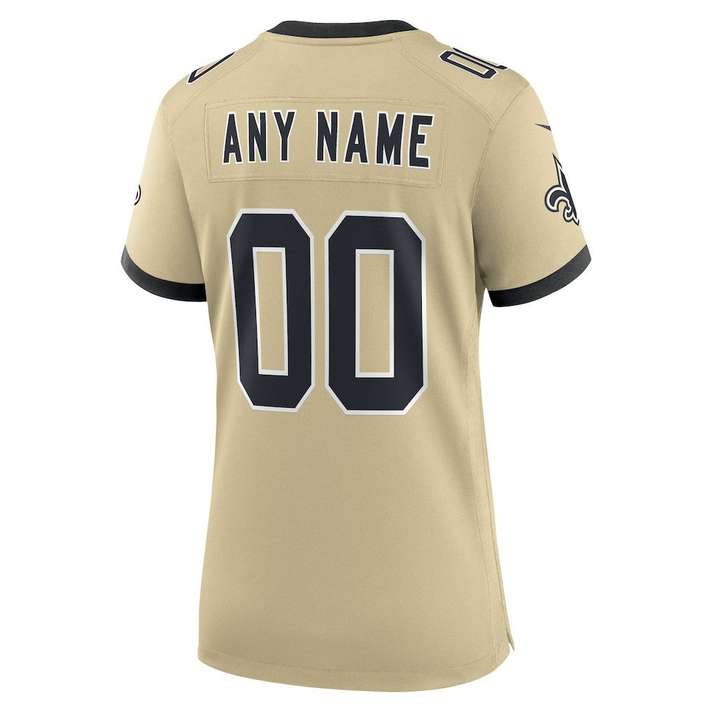 New Orleans Saints Women's Gameday Golds Alternate Custom Game Jersey - Gold