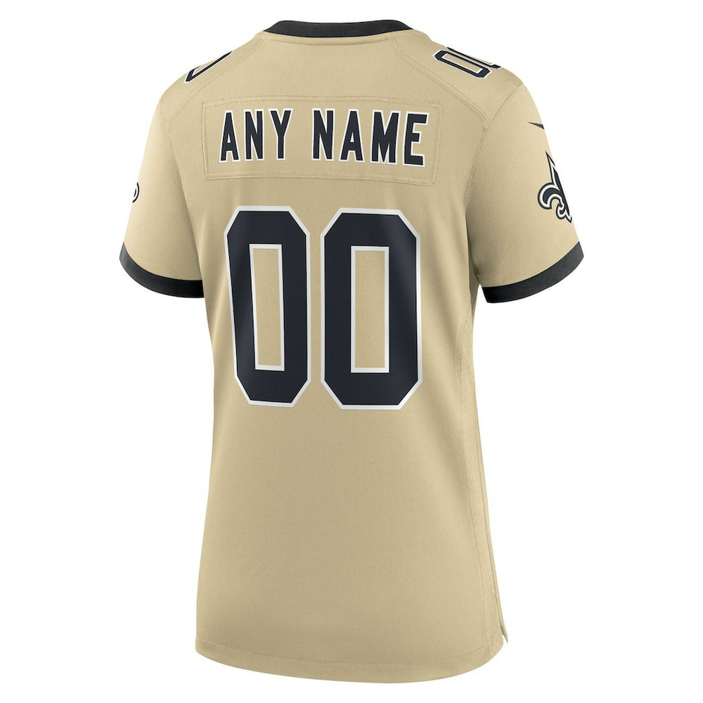 New Orleans Saints Women's Gameday Golds Alternate Custom Game Jersey - Gold
